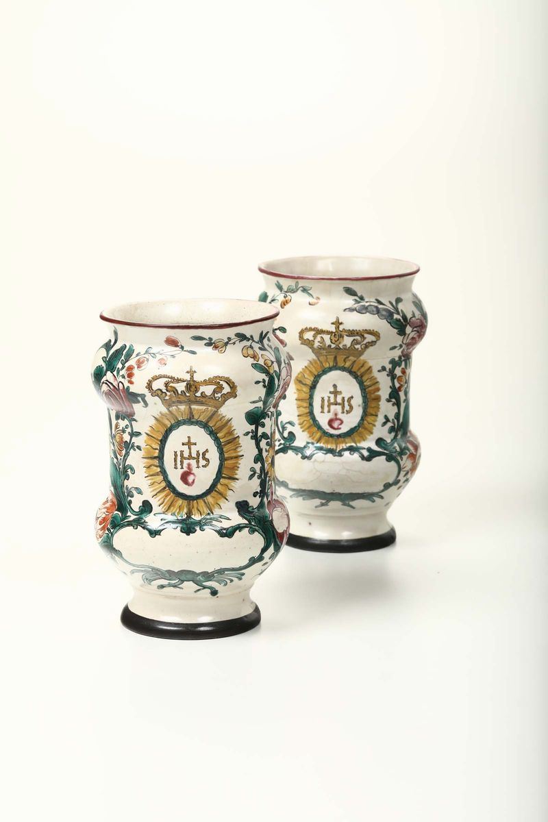Coppia di albarelli Savona, Boselli, 1780 circa Asta