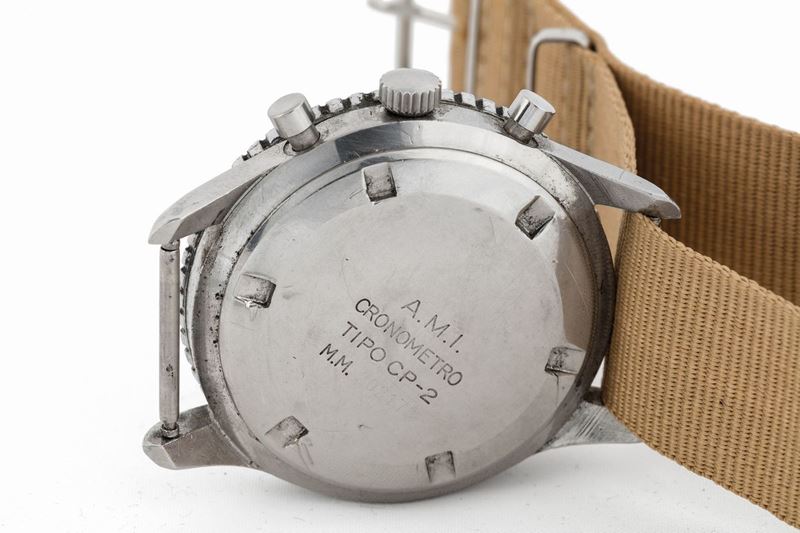 ZENITH, A.CAIRELLI, Roma. AMI, Cronometro TIPO CP- 2 M.M. 202178. Orologio  da polso, cronografo militare in acciaio. Realizzato nel 1960 circa - Asta  Orologi da polso e da tasca - Cambi Casa d'Aste