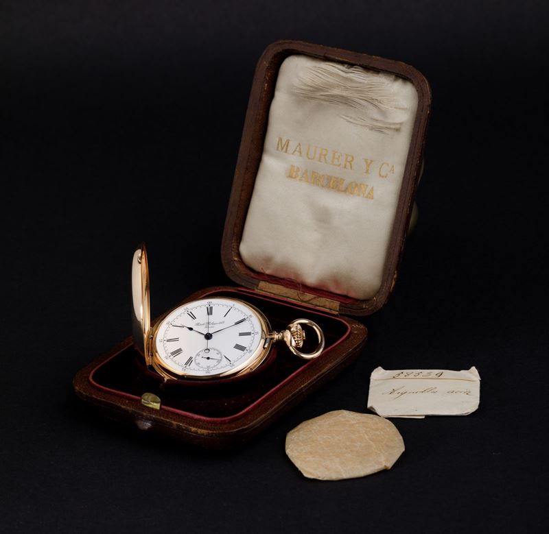 PATEK PHILIPPE - Cronografo monopulsante savonnette in oro rosa 18k per  Maurer Y Ca Barcelona, circa 1887. - Asta Orologi da Polso e da Tasca -  Cambi Casa d'Aste