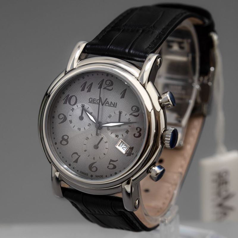 GEOVANI - Cronografo al quarzo con quadrante grigio, numeri Breguet e  datario - Asta Orologi | Cambi Time - Cambi Casa d'Aste