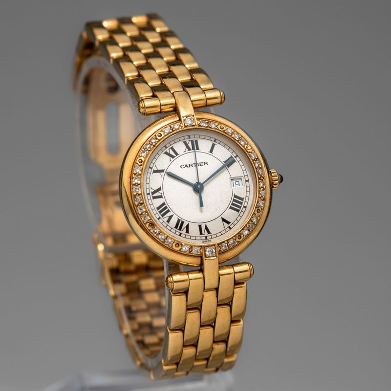 CARTIER - Panthere Vendome in oro giallo 18k, ghiera con brillanti e  movimento al quarzo. Accompagnato da astuccio originale - Asta Orologi da  Polso e da Tasca - Cambi Casa d'Aste