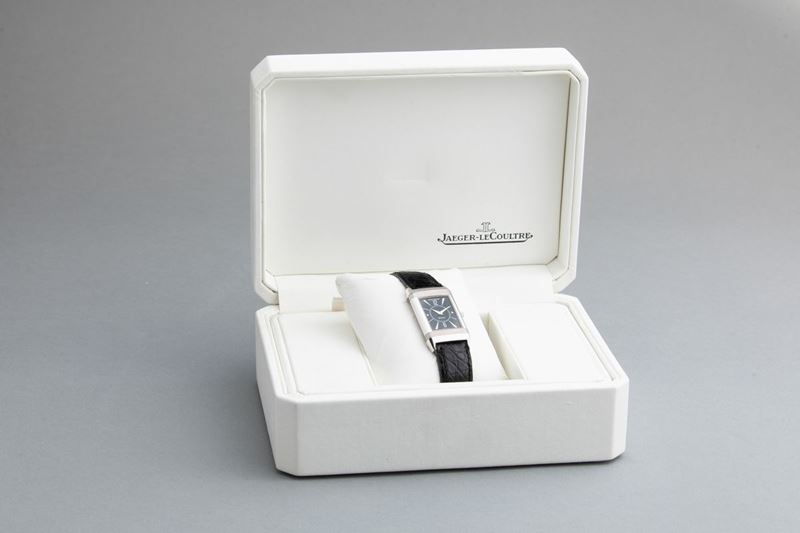 JAEGER LE COULTRE - Reverso in oro bianco 18k misura media carica manuale  con incisione sul retro. Accompagnato da astuccio originale - Asta Orologi  da Polso e da Tasca - Cambi Casa d'Aste