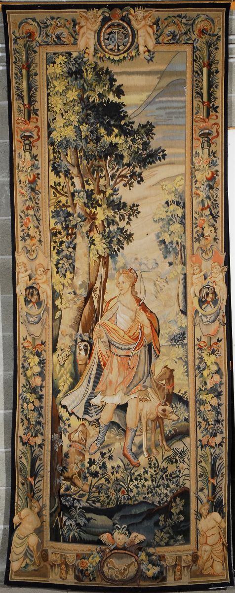 Arazzo policromo raffigurante Diana,  - Auction Ancient Carpets - Cambi Casa d'Aste