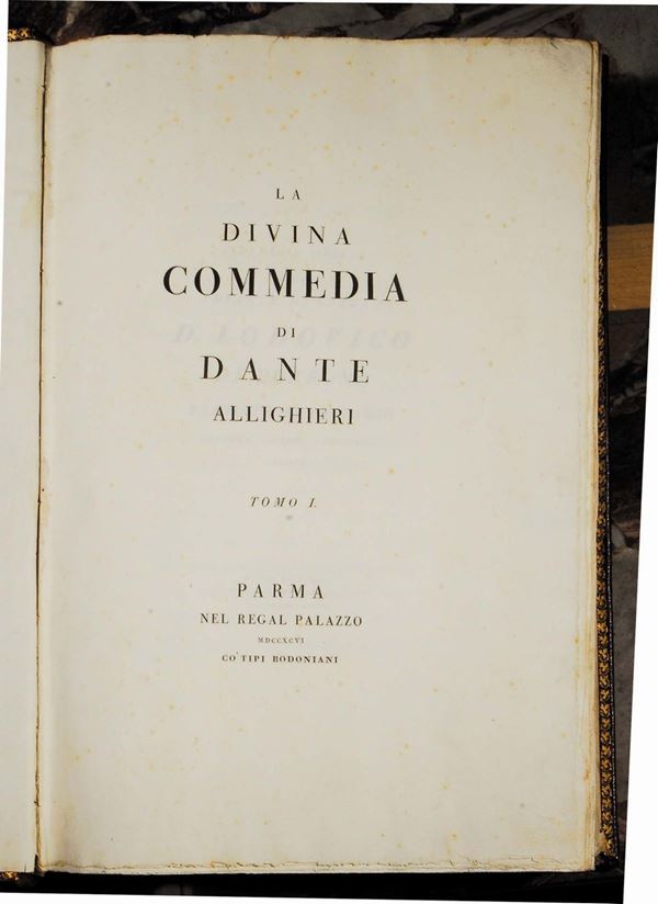 Edizioni del '700 - legature - bodoniane DANTE La Divina Commedia di Dante Allighieri, Parma, nel Regal Palazzo, co’ tipi bodoniani, 1796.