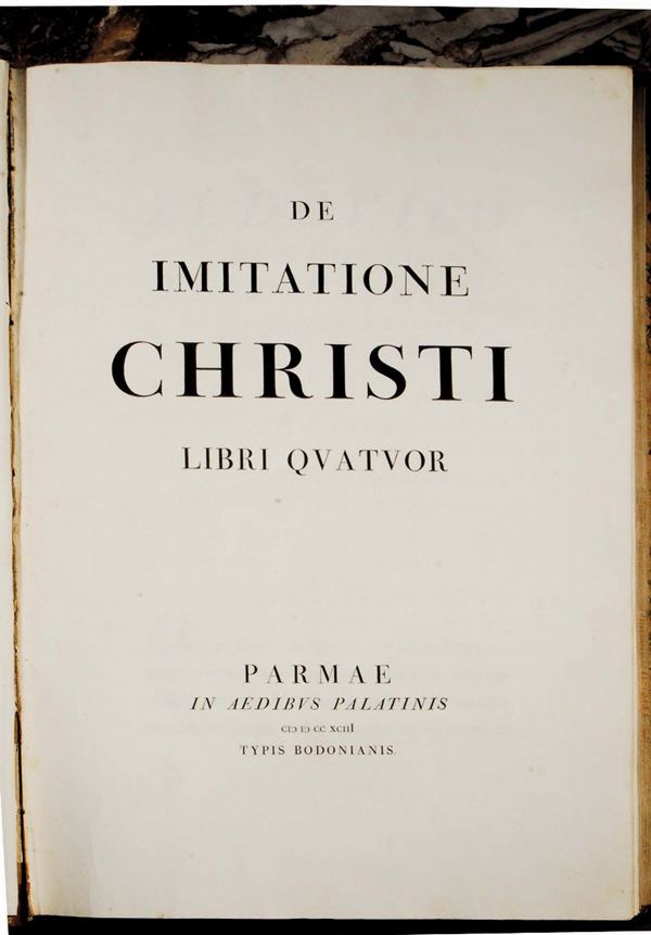 Edizioni del '700 - bodoniane KEMPIS Tommaso De Imitatione Christi. Libri IV. Parmae, in aedibus palatinis typis Bodonianis, 1793.