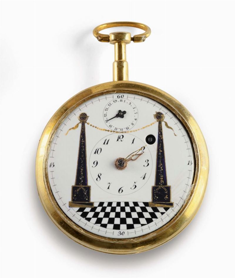 Orologio con cassa in oro, Svizzera inizi XIX secolo  - Auction Pendulum and Decorative Clocks - Cambi Casa d'Aste
