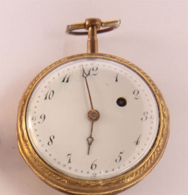 Orologio da tasca con cassa in ottone, Svizzera inizi XIX secolo