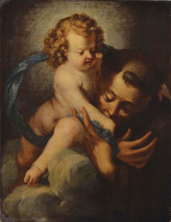 Scuola Emiliana del XVIII secolo Sant'Antonio con il Bambin Gesù