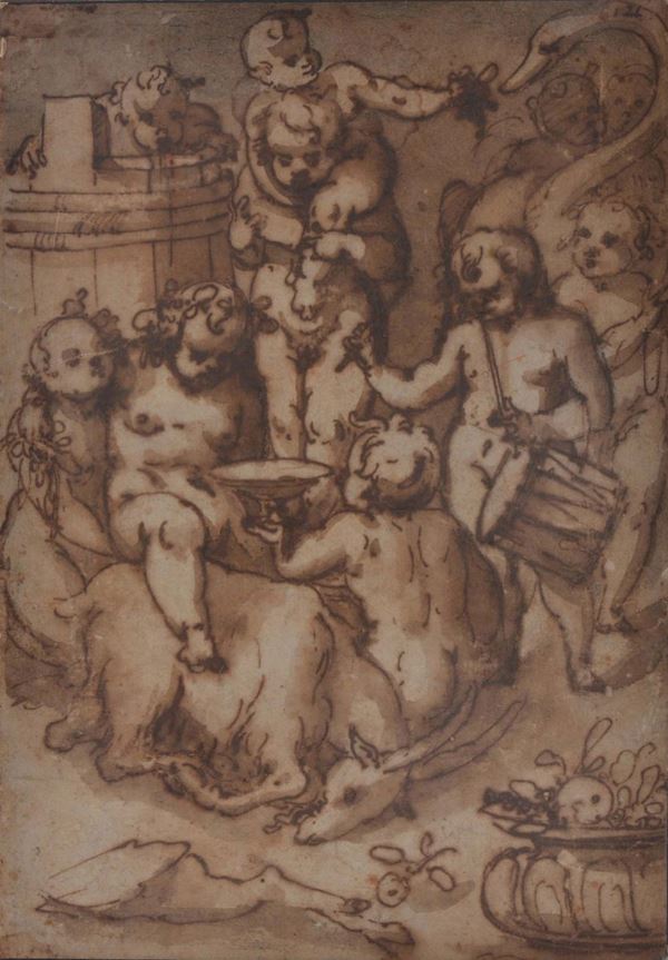 Scuola Genovese della fine del XVI - inizio XVII secolo Baccanale
