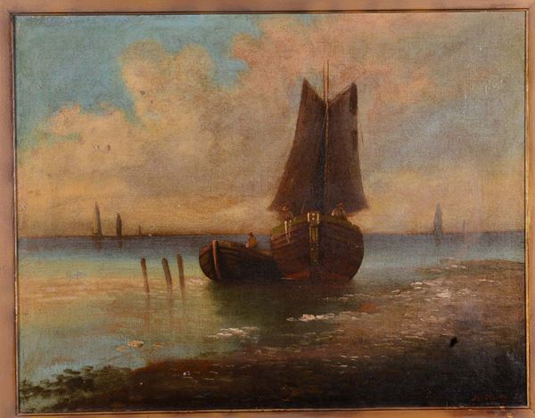 Anonimo del XIX secolo Barca a vela