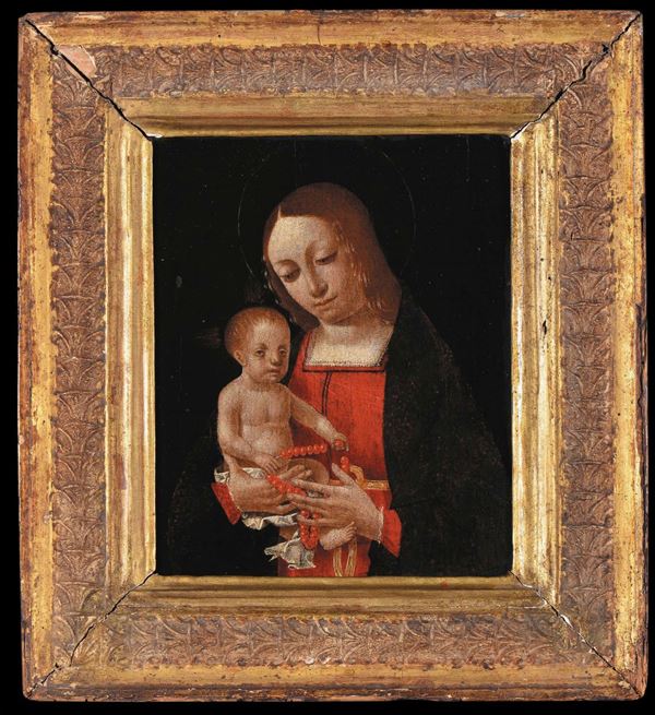 Scuola Lombarda della fine del XVI secolo Madonna del rosario