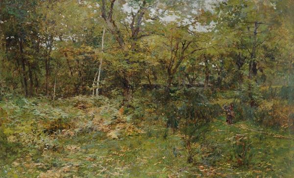 Eugenio Gignous (1850-1906) A legna nel bosco