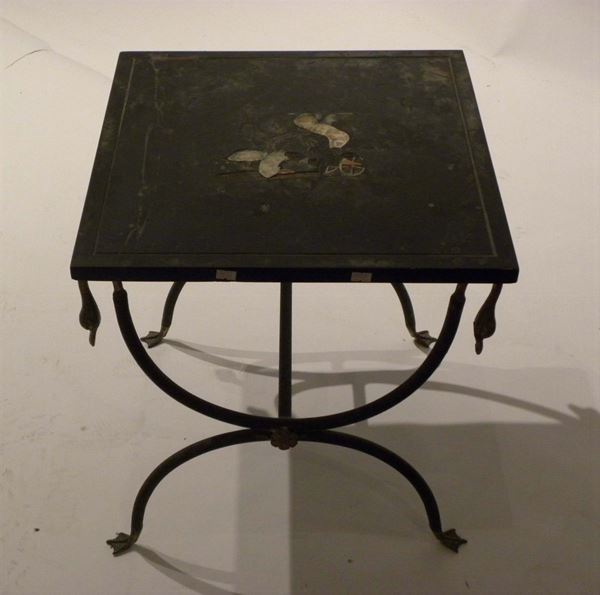 Tavolino in stile Impero in metallo, XX secolo
