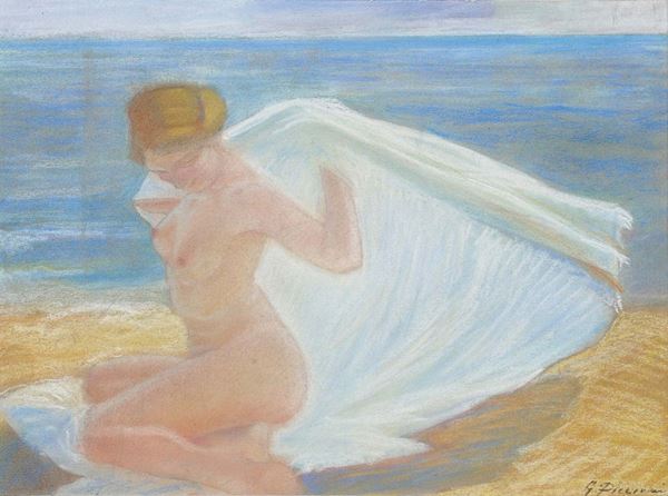 Gino Piccioni (1873-1941) Nudo sulla spiaggia