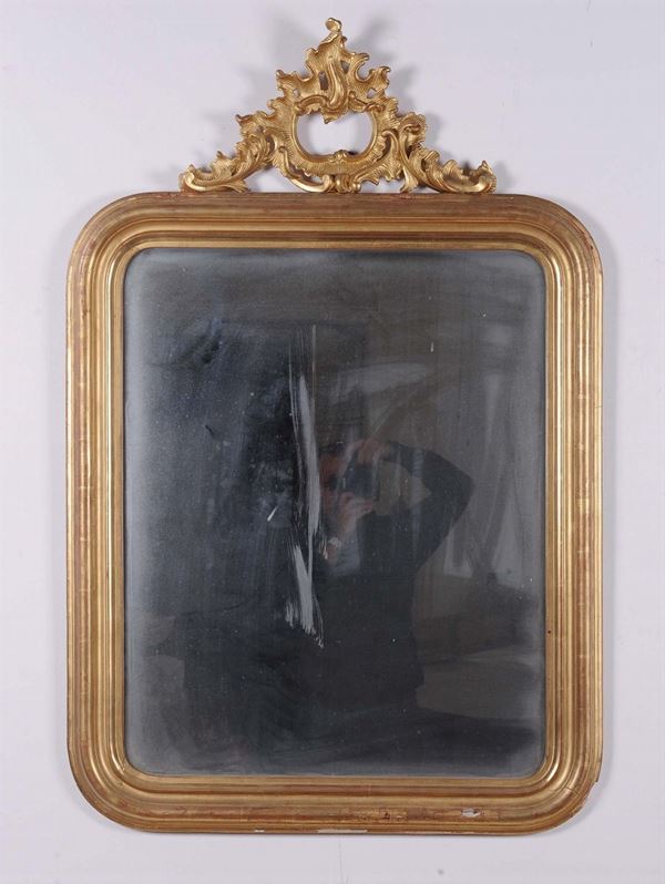 Specchiera in stile in legno dorato, XIX secolo