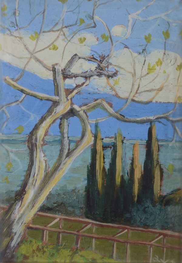 Giovanni Battista Bassano (1874-1951) Primavera in riviera