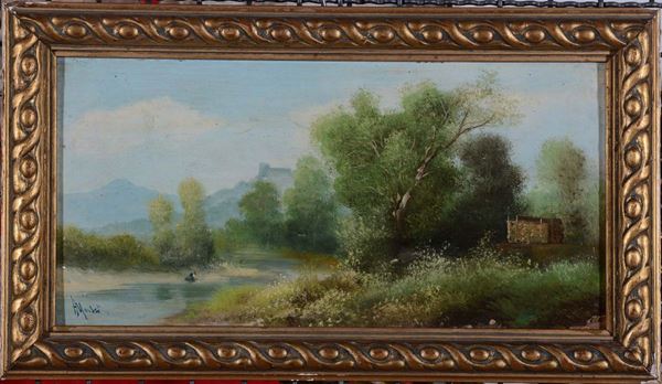 Henry Marko (1855-1921) Paesaggi con fiume
