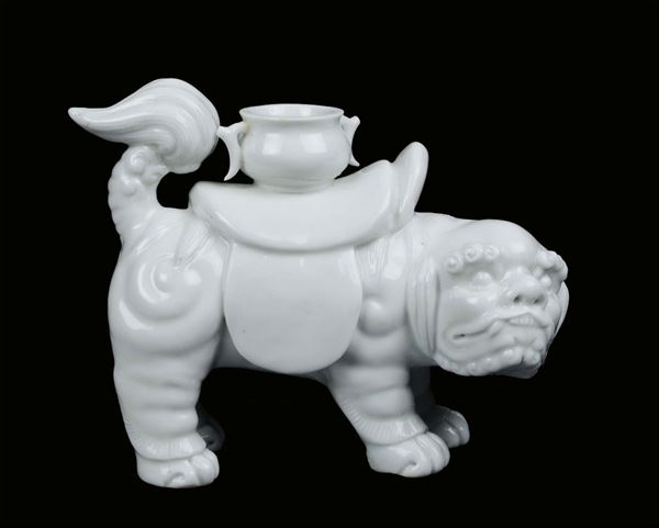 A Blanc de Chine porcelain Pho dog, China, Qing Dynasty, 19th century