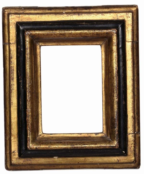 Piccola cornice nera e oro a sagoma liscia, XVII secolo