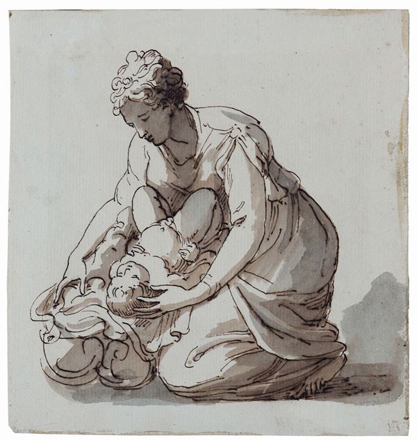 Scuola Italiana del XVIII secolo Donna con bambino