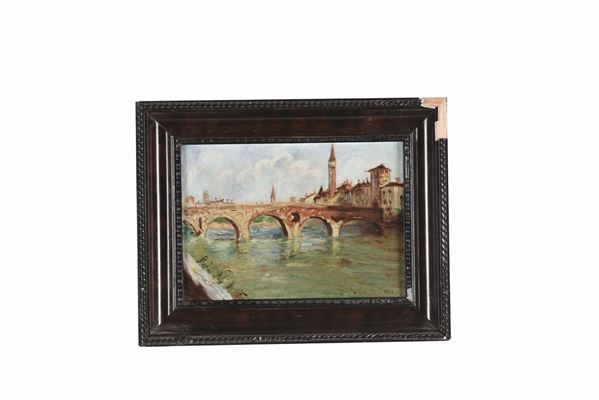 Anonimo del XIX secolo Veduta del Ponte di Verona
