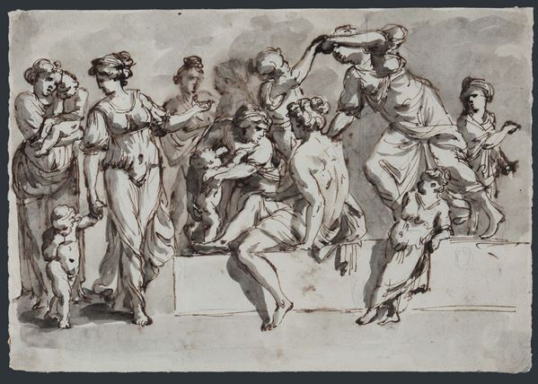 Giacomo Rossi (Bologna 1748 - 1817) Insieme di tre studi per figure