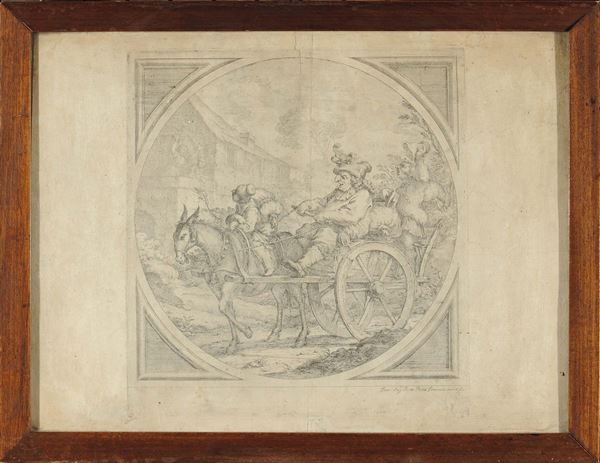 Giovanni Agostino Ratti (Savona 1699 - Genova 1775) Il carro di Pulcinella