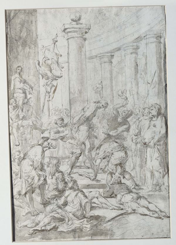 Scuola Veneta dell'inizio del XVIII secolo Recto: Flagellazione di Cristo  Verso:  Madonna in gloria e Santi, di altra mano