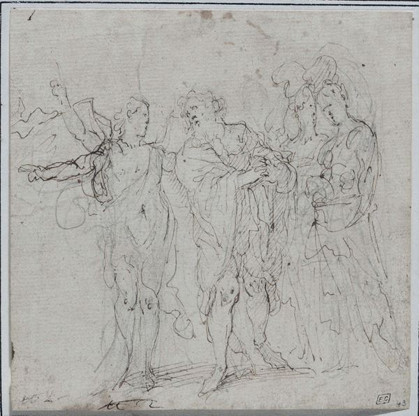 Francesco Vanni (Siena 1563 - 1610) Loth e le figlie fuggono da Sodoma