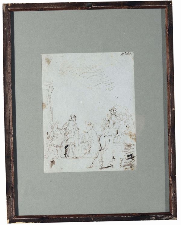 Giuseppe Bernardino Bison (Palmanova 1762 - Milano 1844), attribuito a Recto: Studio di figure Verso: Studio di figure e cavaliere