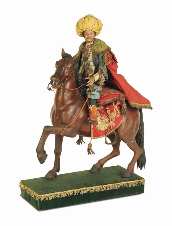 Re Mago (Gaspare) su cavallo al trotto,  Napoli, fine del XVIII-inizi del XIX secolo