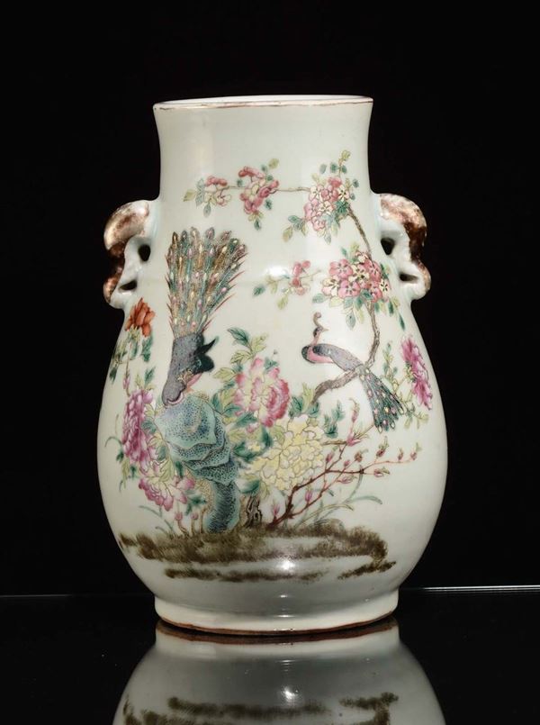 Vaso in porcellana Famiglia rosa, Cina XX secolo