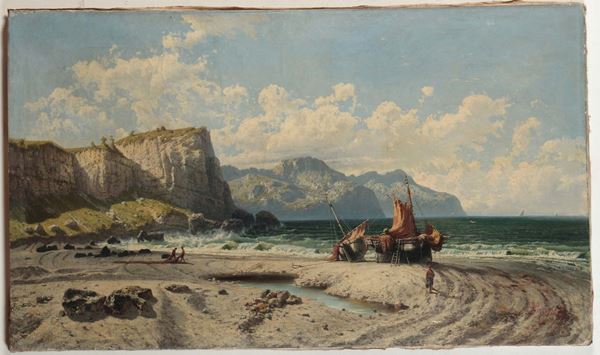 Pittore del XIX secolo Marina di Normandia