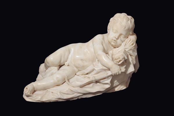 Scultore Barocco Romano prossimo a François Duquesnoy (1597-1643) Cupido dormiente
