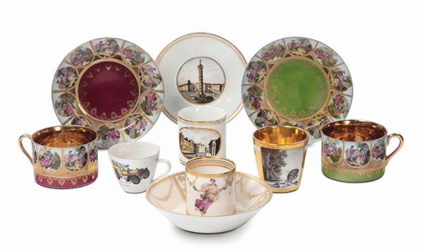 Six cups, different manufacturers. 18th, 19th, 20th century