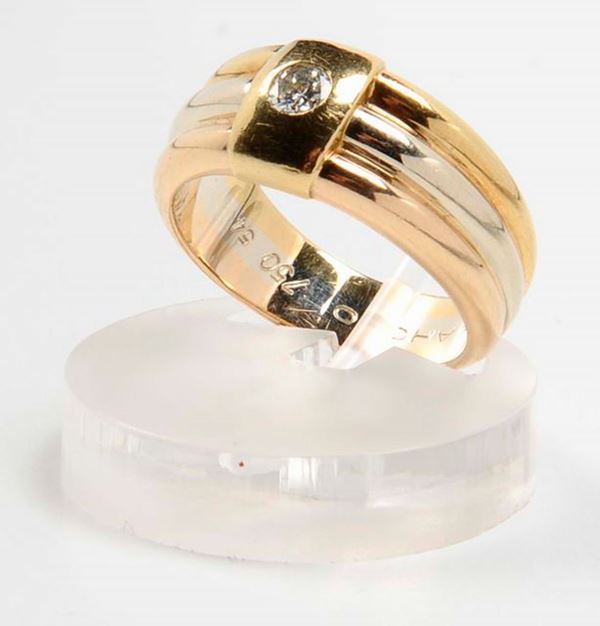 Cartier, anello con diamante taglio brillante