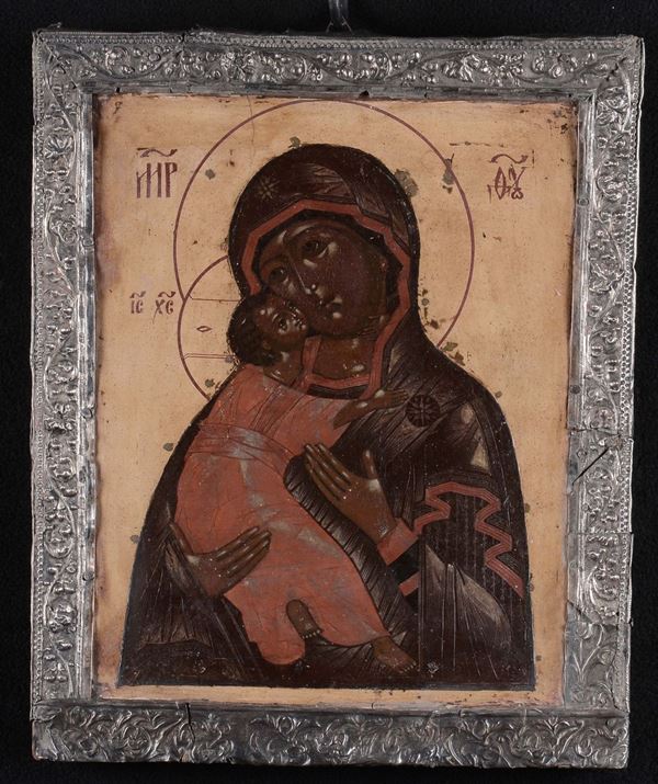 Icona raffigurante Madonna di Vladimir, XVII secolo