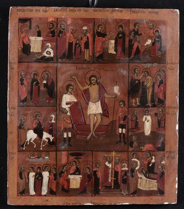 Icona delle dodici feste ortodosse, XIX secolo