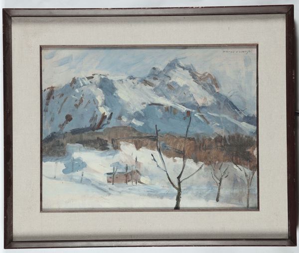 Marco Novati (1895-1975) Paesaggio di montagna