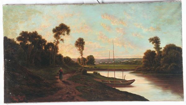 Eugenie Crysand Paesaggio fluviale, 1857