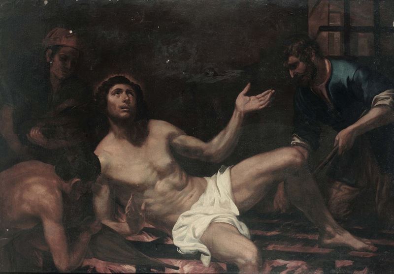 Scuola Romana del XVII secolo<br>Martirio di San Lorenzo  - Auction Old Masters Paintings - Cambi Casa d'Aste