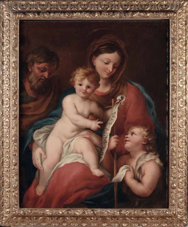 Anton Maria Piola (Genova 1654-1715) Madonna con il Bambino e San Giovannino