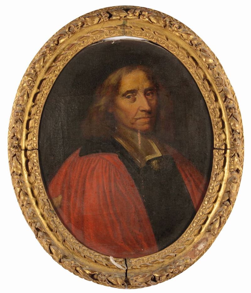 Anonimo del XVIII secolo<br>Ritratto di Cardinale  - Asta Dipinti Antichi - Cambi Casa d'Aste