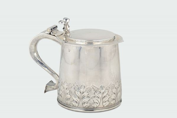 An embossed and chiselled silver Tankard, silversmith Marmaduke Best, York 1674