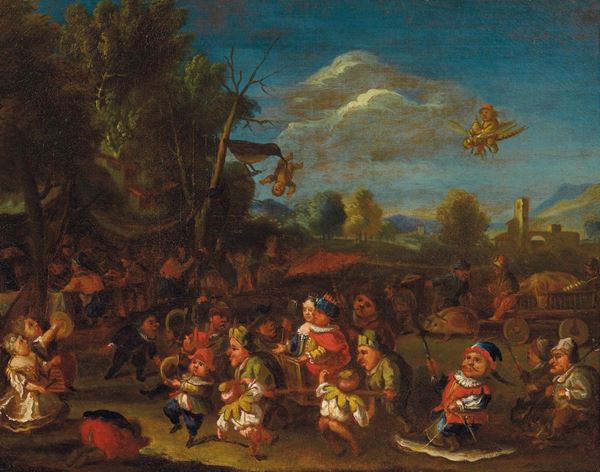 Faustino Bocchi (Brescia 1659-1714) Bambocciate con nani
