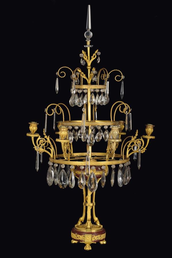 Coppia di girandoles a sei luci di gusto Luigi XVI, Francia, XIX secolo