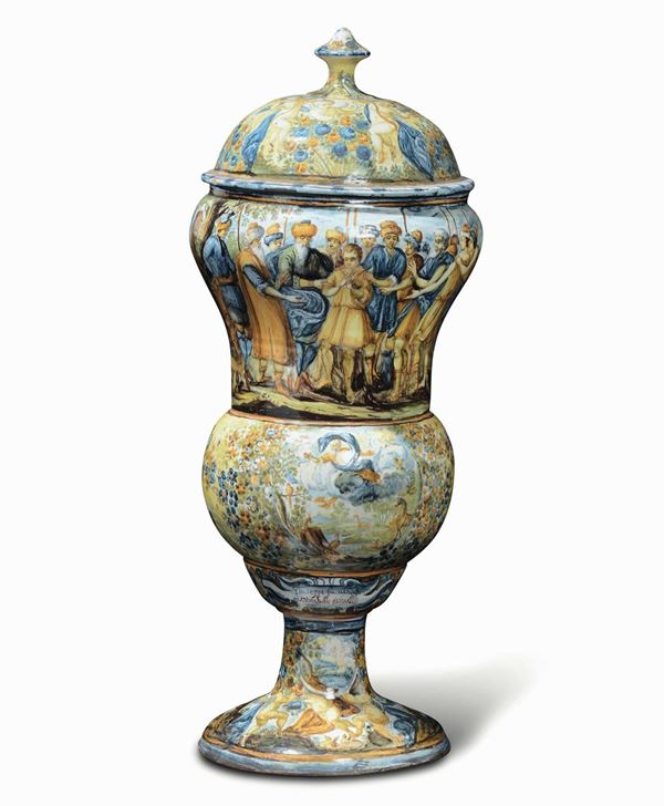 Grande vaso con coperchio Castelli,  Francesco Antonio Saverio Grue (attr.), circa 1720-1740