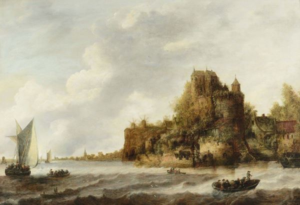 Jan Van Goyen (Leida 1596 - L’Aia 1656), seguace di Paesaggio marino