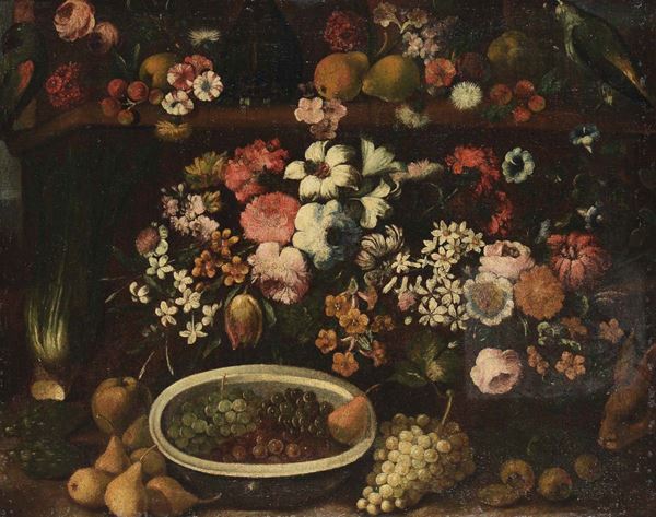 Scuola del XVIII secolo Natura morta con fiori
