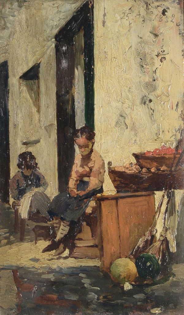 Benedetto Musso (Laigueglia 1835-1883) Venditore di frutta, 882
